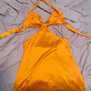 Orange mini dress